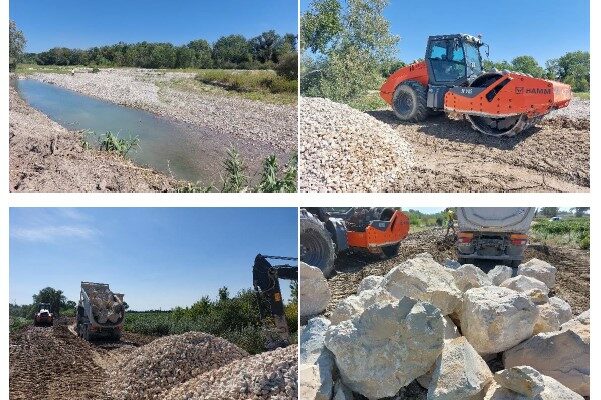Travaux d'urgence réalisés sur la digue de Violès après la crue du 5 juin 2023